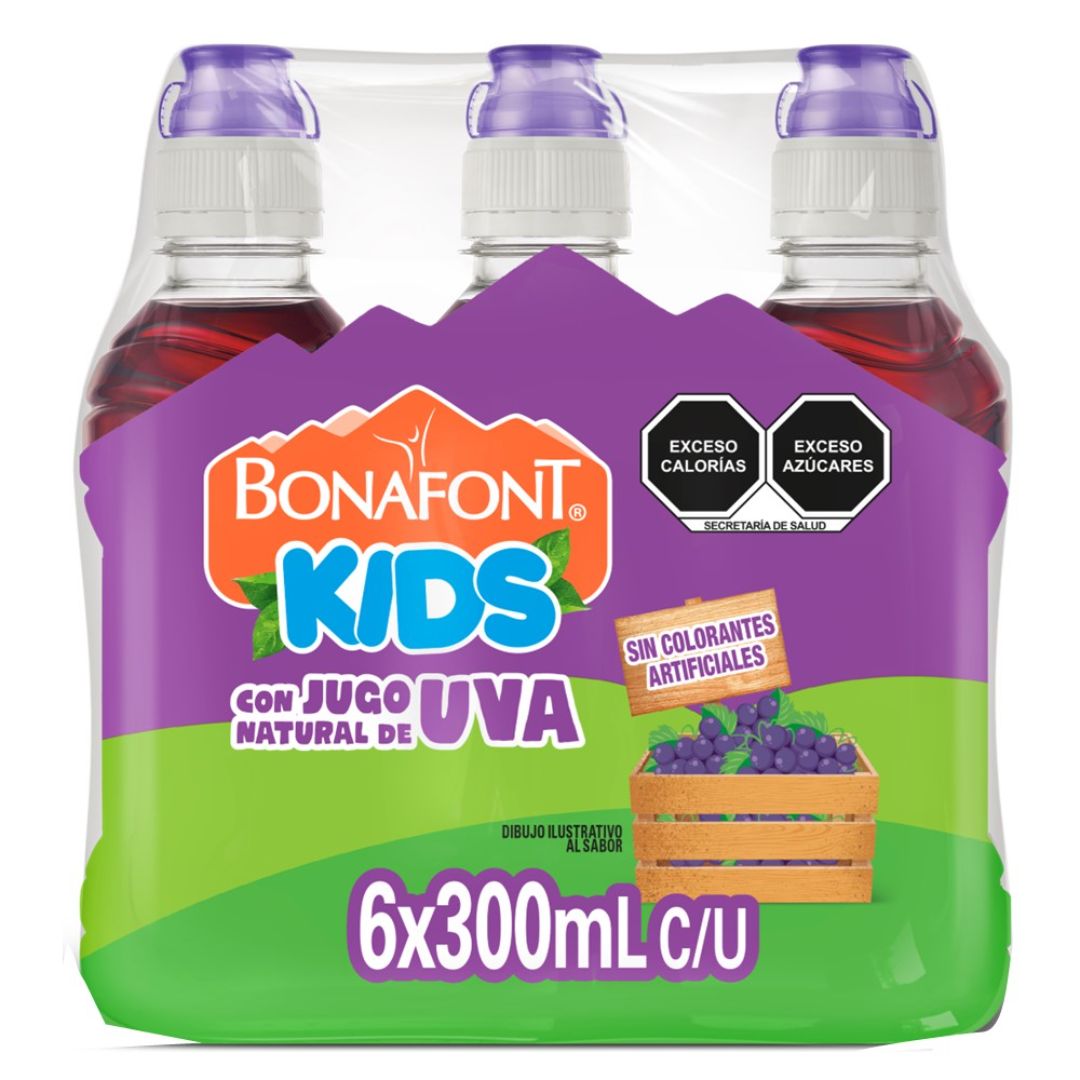 Agua Bonafont Kids Jugo Natural de Uva de 300ml