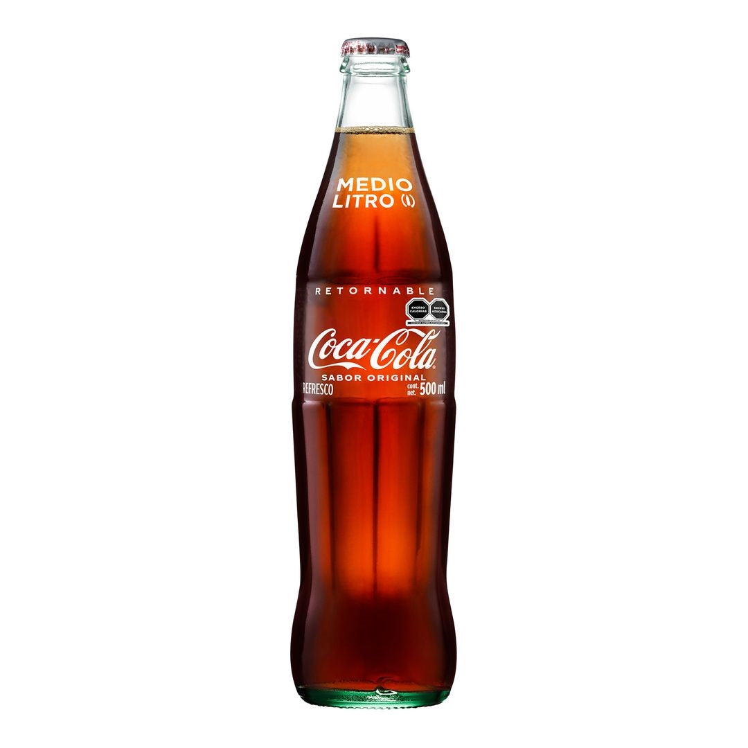 Refresco Coca Cola Sabor Original de Vidrio de 500ml