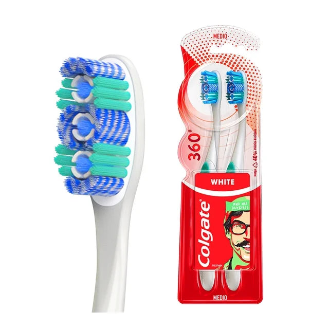 Cepillo dental Colgate 360° Luminous White Gen Z Edición Limitada 2 pz