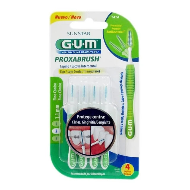 Cepillo interdental GUM con cerdas triangulares 4 pz