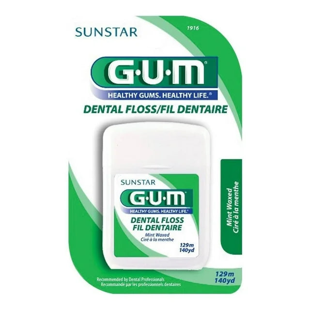 Hilo dental GUM encerado sabor menta 129 m