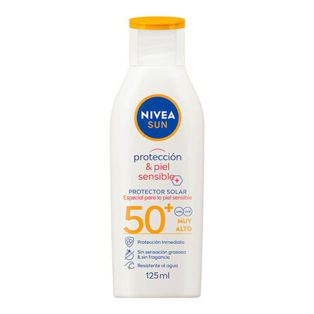 Protector solar corporal NIVEA SUN Protect & Sensitive resistente al agua con fps 50+ 200 ml