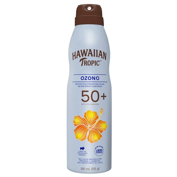 Protector solar Hawaiian Tropic Ozono FPS 50+ ozono en aerosol 180 ml