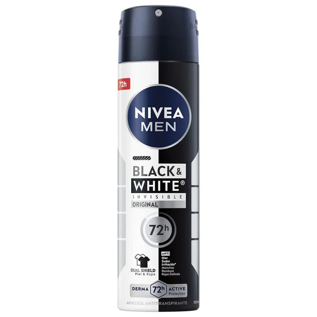 Antitranspirante NIVEA MEN invisible black & white spray 150 ml