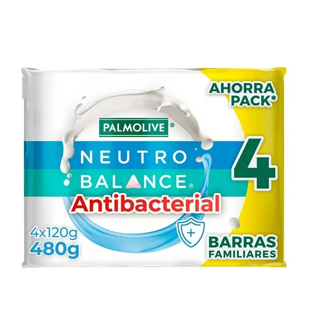 Jabón de tocador en barra Palmolive Neutro Balance antibacterial 4 x 120 gr