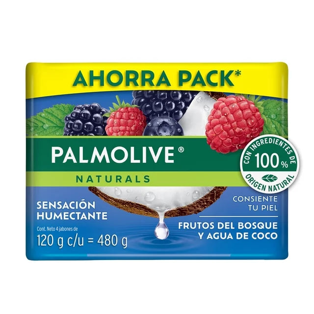 Jabón de Baño Palmolive Naturals Sensación Humectante Frutos y Agua de Coco 4 x 120 gr