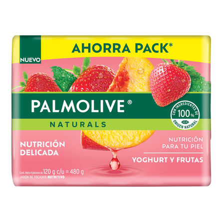 Jabón de Baño Palmolive Naturals Sensación Humectante Yoghurt y Frutas 4 x 120 gr