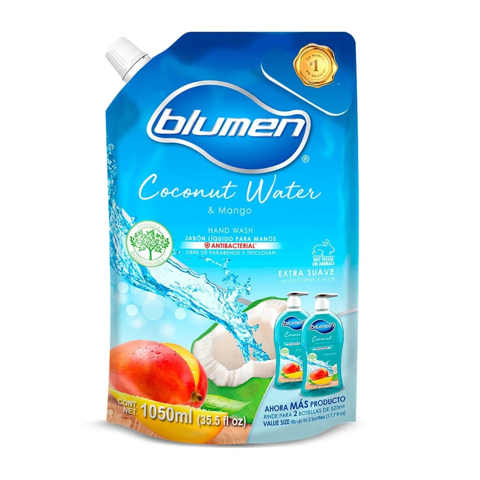 Jabón líquido para manos Blumen coconut water & mango 1050 ml