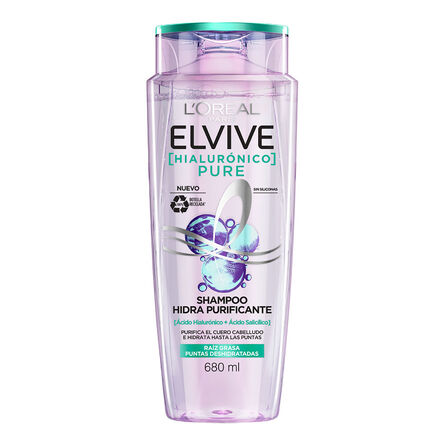 Shampoo L'Oréal Elvive hialurónico pure 680 ml