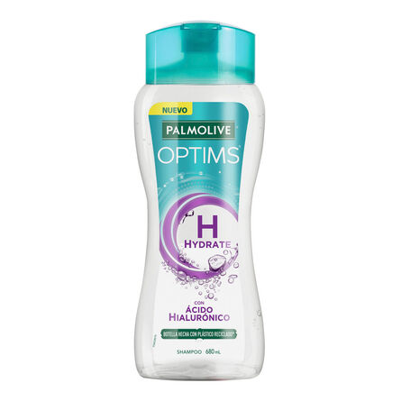Shampoo Palmolive Optims Hydrate Fórmula con ácido Hialurónico 680 ml