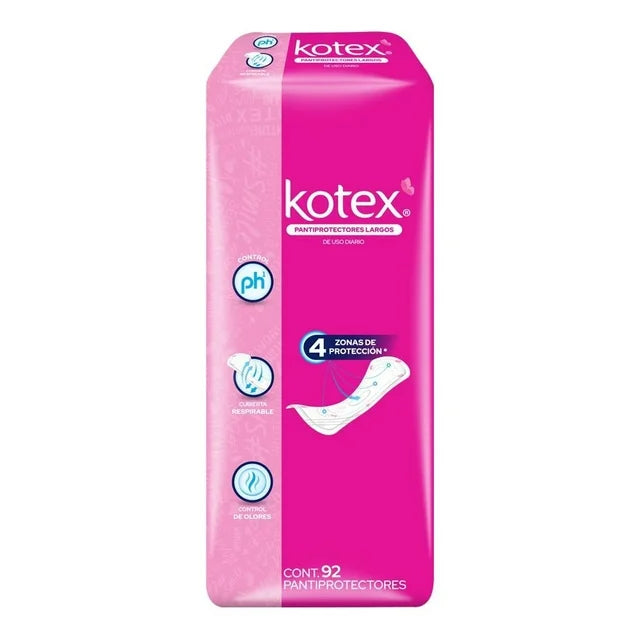 Pantiprotectores Kotex largos 92 pz