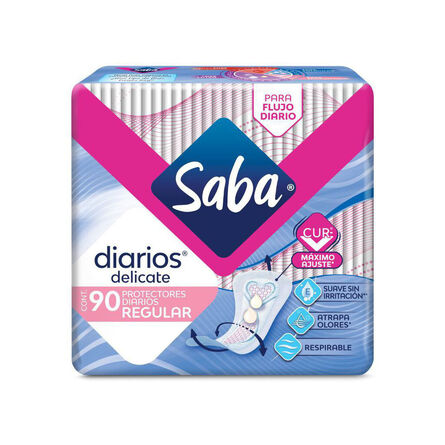 Protectores diarios Saba delicate regular 90 pz