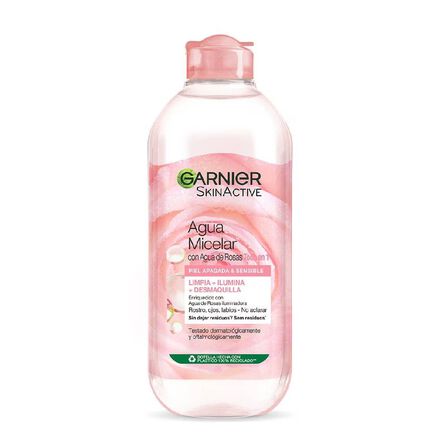 Agua micelar Garnier skin active con agua de rosas 400 ml