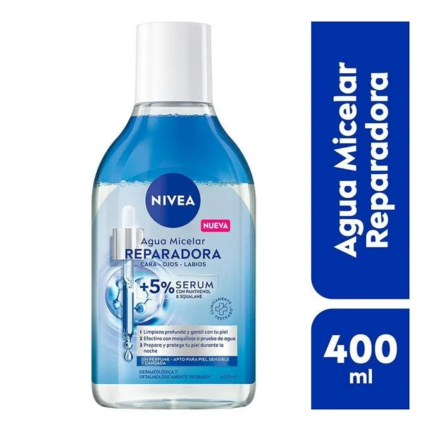 Agua micelar NIVEA Face reparadora infusión 5% serum 400  ml