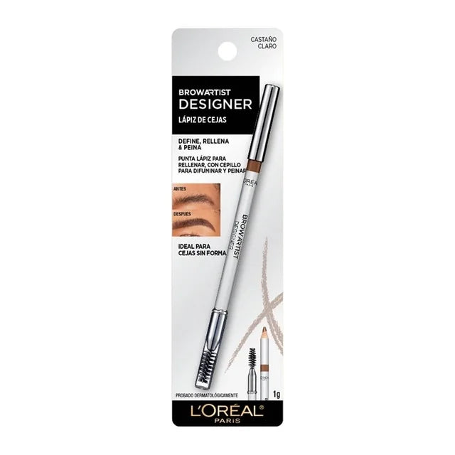 Lápiz de cejas L'Oréal brow artist designer golden beige café claro 1 gr