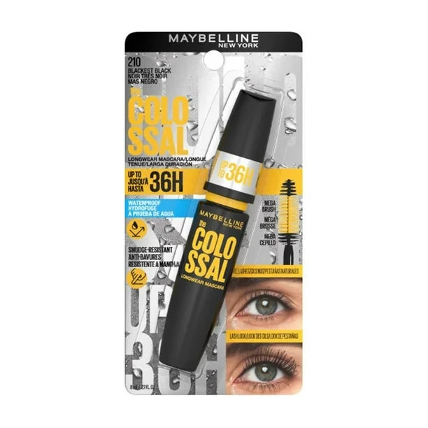 Máscara de pestañas Maybelline Colossal 36H a prueba de agua 8 ml