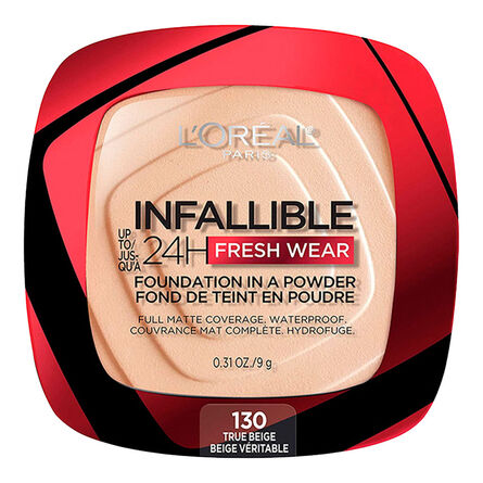 Base de maquillaje en polvo L'Oréal Infallible 24h fresh wear 130 true beige 9 gr