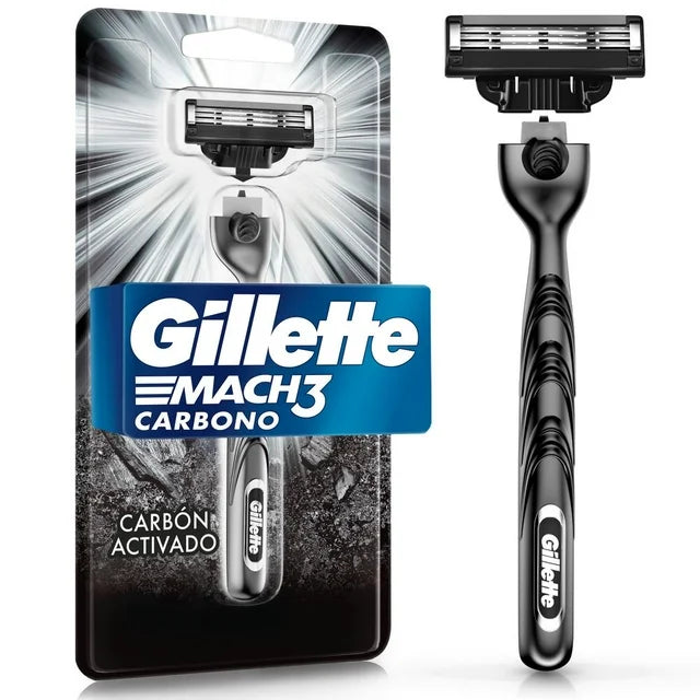 Rastrillo Gillette Mach3 Carbono con Carbón Activado para Rasurar al Ras, 1 pz