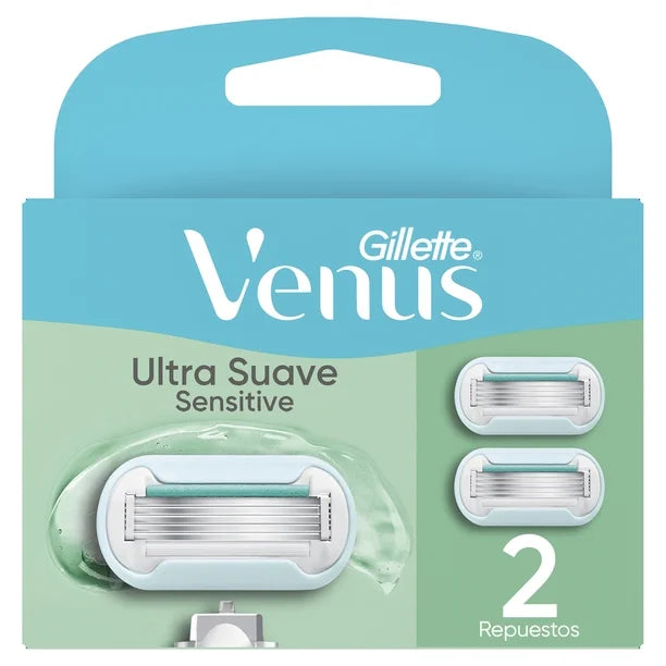 Cartucho Rastrillo Mujer Gillette Venus Extra Suave Sensitive con Aloe 2 pz