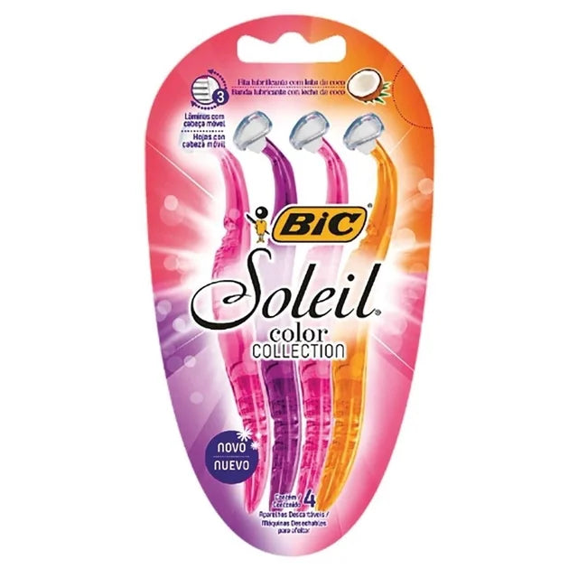 Rastrillo Bic Soleil color collection 4 pz