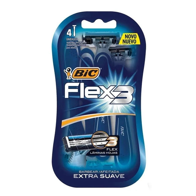 Rastrillo Bic Flex 3 extra suave 4 pz