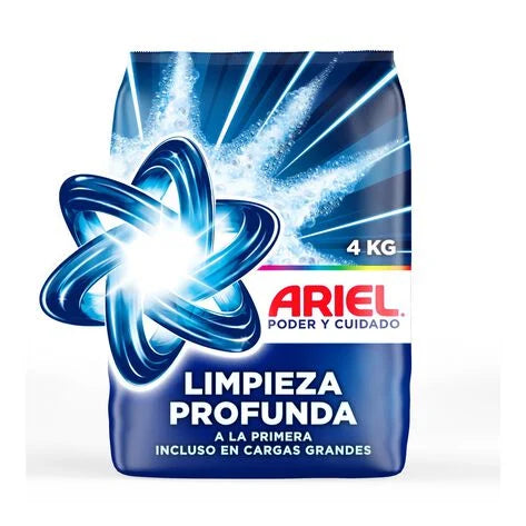 Detergente en Polvo Ariel Poder y Cuidado 4 Kg