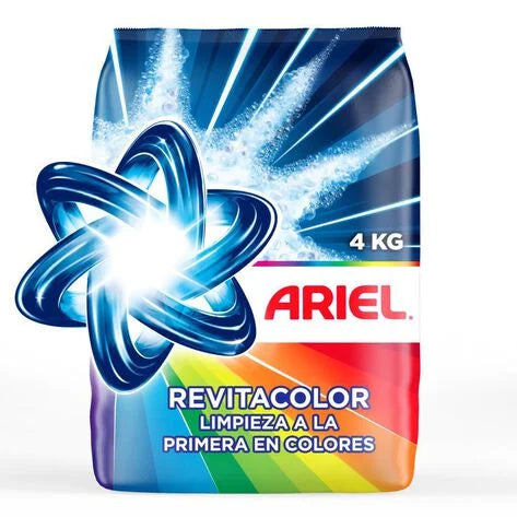 Detergente en Polvo Ariel Revitacolor 33 lavadas 4 Kg