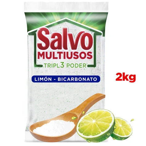 Salvo Multiusos Limón Triple Poder Detergente en Polvo 2 kg