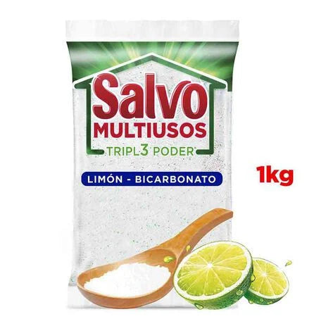 Salvo Multiusos Limón Triple Poder Detergente en Polvo 1 kg