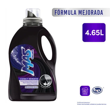 Detergente Líquido para Ropa Obscura MAS de 4.65 L