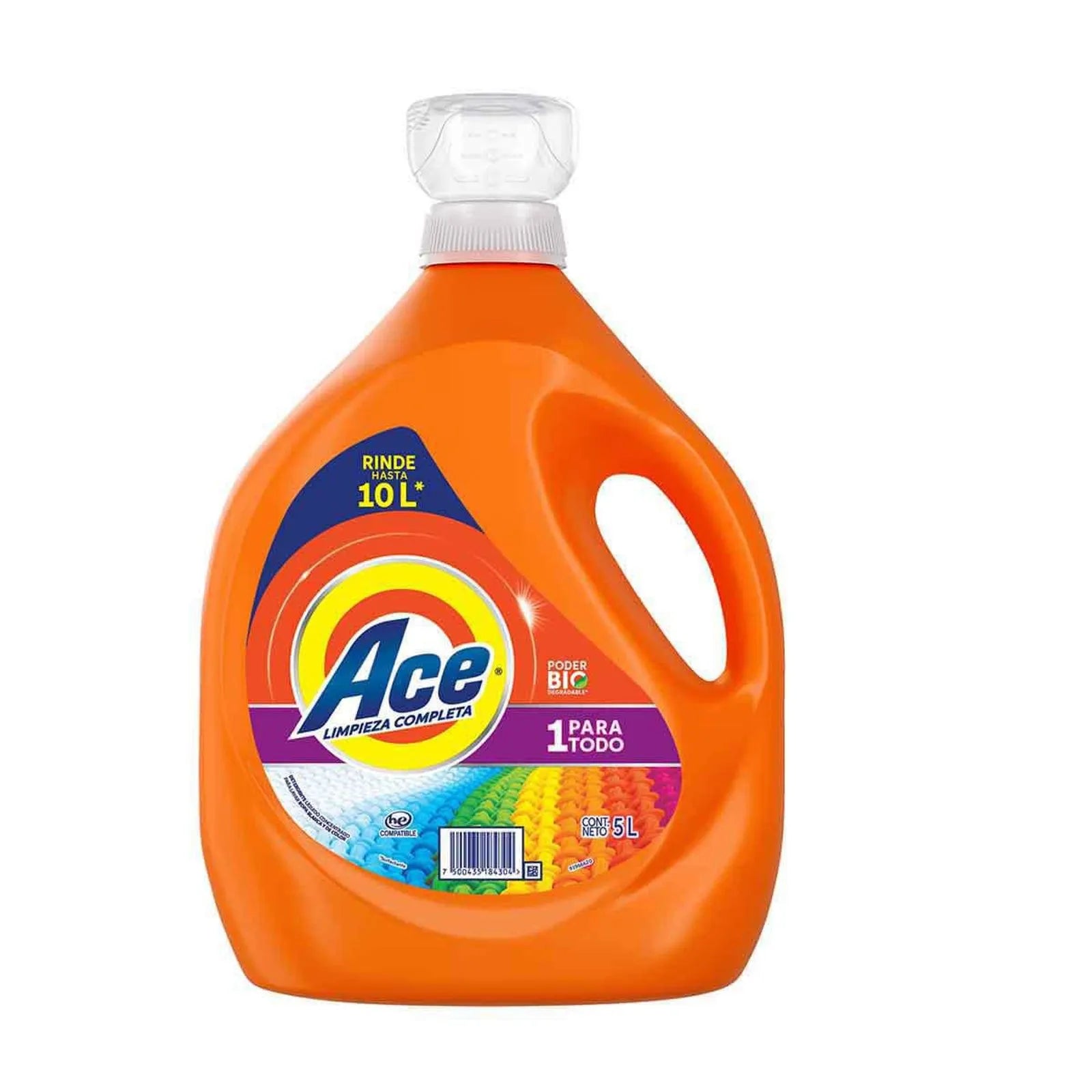 Detergente Líquido Ace 1 Para Todo 80 lavadas 5 L