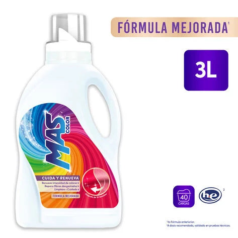 Detergente líquido Mas Color 3 Lt