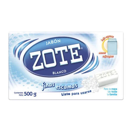 Jabón Zote Finas Escamas Blancas Caja con 500 gr
