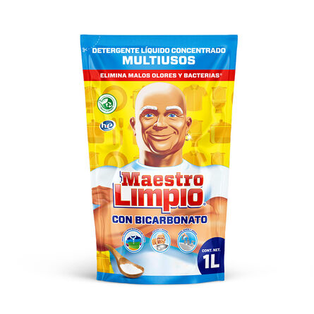 Detergente Liquido Pouch Concentrado Con Bicarbonato Maestro Limpio 1 L