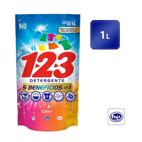 Detergente líquido 123 Color 1 Lt