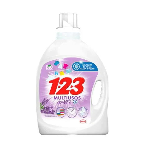 Detergente liquido 123 Multiusos Lavanda 4.65 L