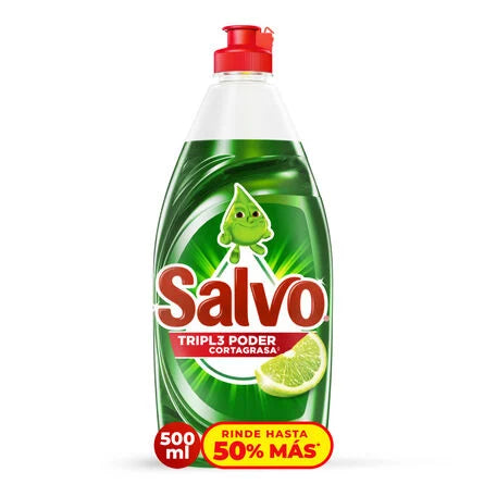 Salvo Detergente Líquido Lavatrastes Limón 500 ml