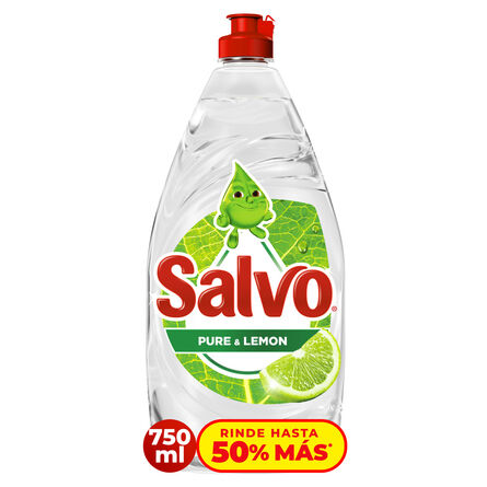 Lavatrastes Salvo Limón, remueve grasa difícil, 750 ml