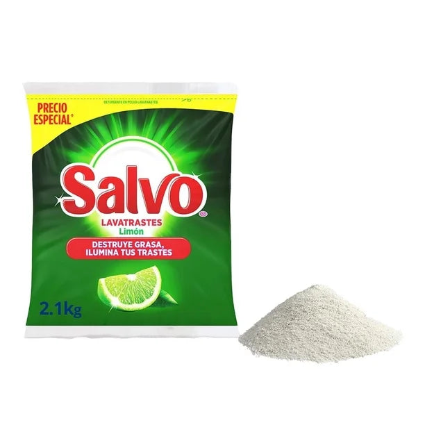Salvo Limón Detergente en Polvo Lavatrastes 2.1 Kg