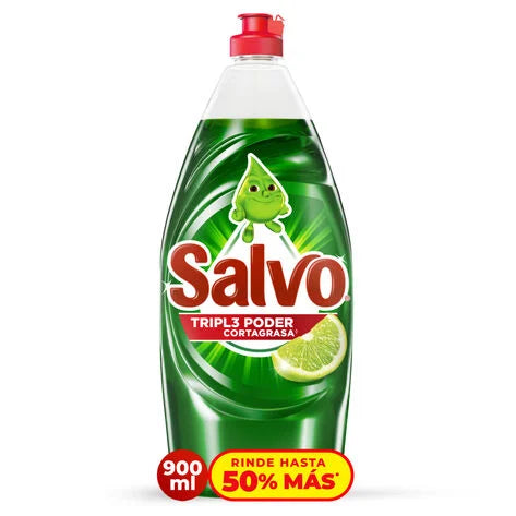 Salvo Detergente Líquido Lavatrastes Limón 900 ml