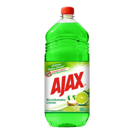 Limpiador Líquido Ajax Bicarbonato Limón 2 L