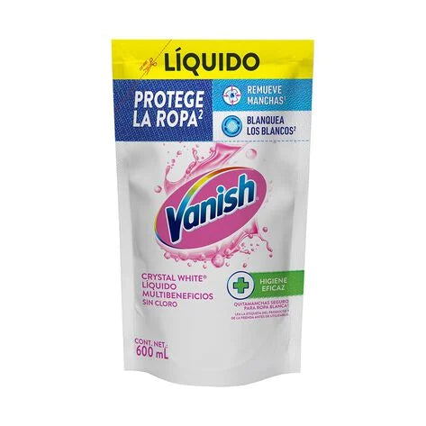 Vanish Quitamanchas en Gel Crystal White para Ropa Blanca Repuesto 600 ml