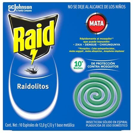 Raid Raidolitos Verdes 10 espirales