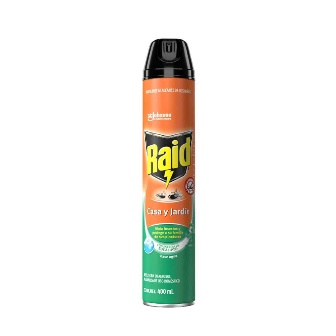 Insecticida Raid Max Aerosol Mata Cucarachas e Insectos Eucalipto 400 ml