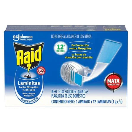 Raid Insecticida en Laminitas + Aparato ( 12 Unidades)
