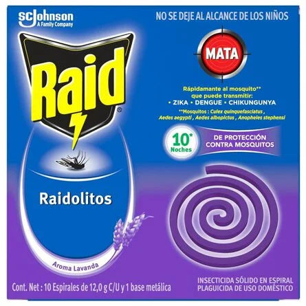 Raid Raidolitos Lavanda 10 espirales