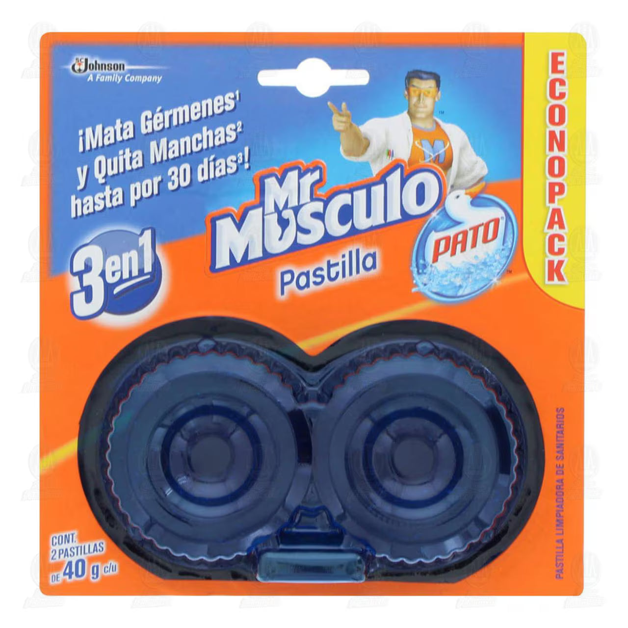 Pastilla Para Baño Mr Músculo Azul 1 Paquete Con 2 Pz