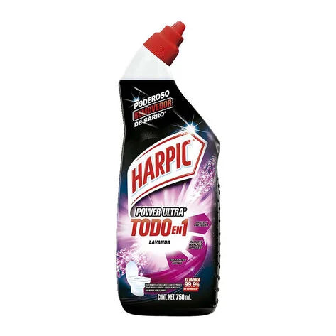 Harpic Líquido Desinfectante para Inodoros Power Ultra Todo en 1 Lavanda 750 ml