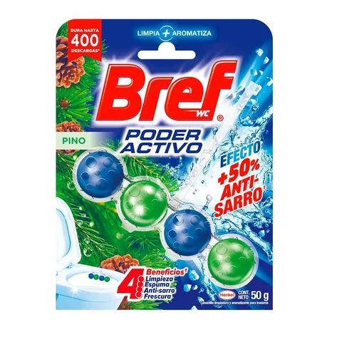 Canastilla limpiadora Bref WC Poder Activo Pino 50 g