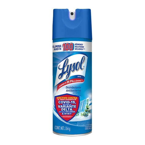 Lysol Aerosol Desinfectante Antibacterial para Superficies Spring Waterfall 354 gr